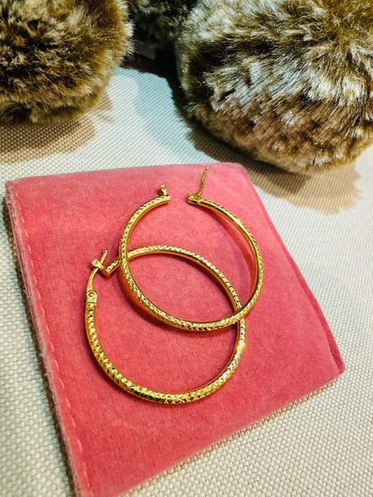 18k Japan Gold Hoop Earrings