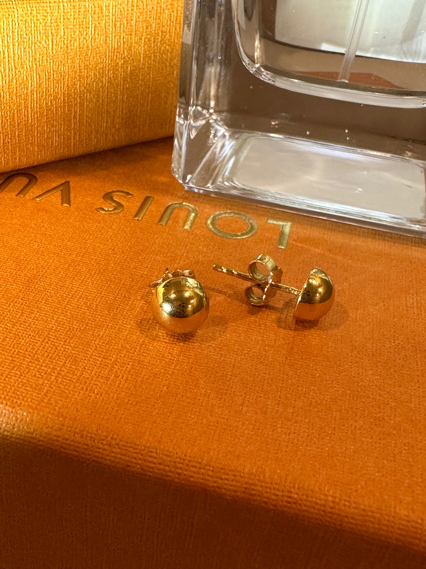 18k Italy Gold Classic Ball Stud Earrings